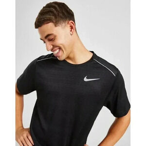 Nike Miler Dri-Fit Black Running T-Shirt Short Sleeve Men's Size XL